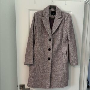 Sam Edelman Herringbone Coat - Lilac and White Size M